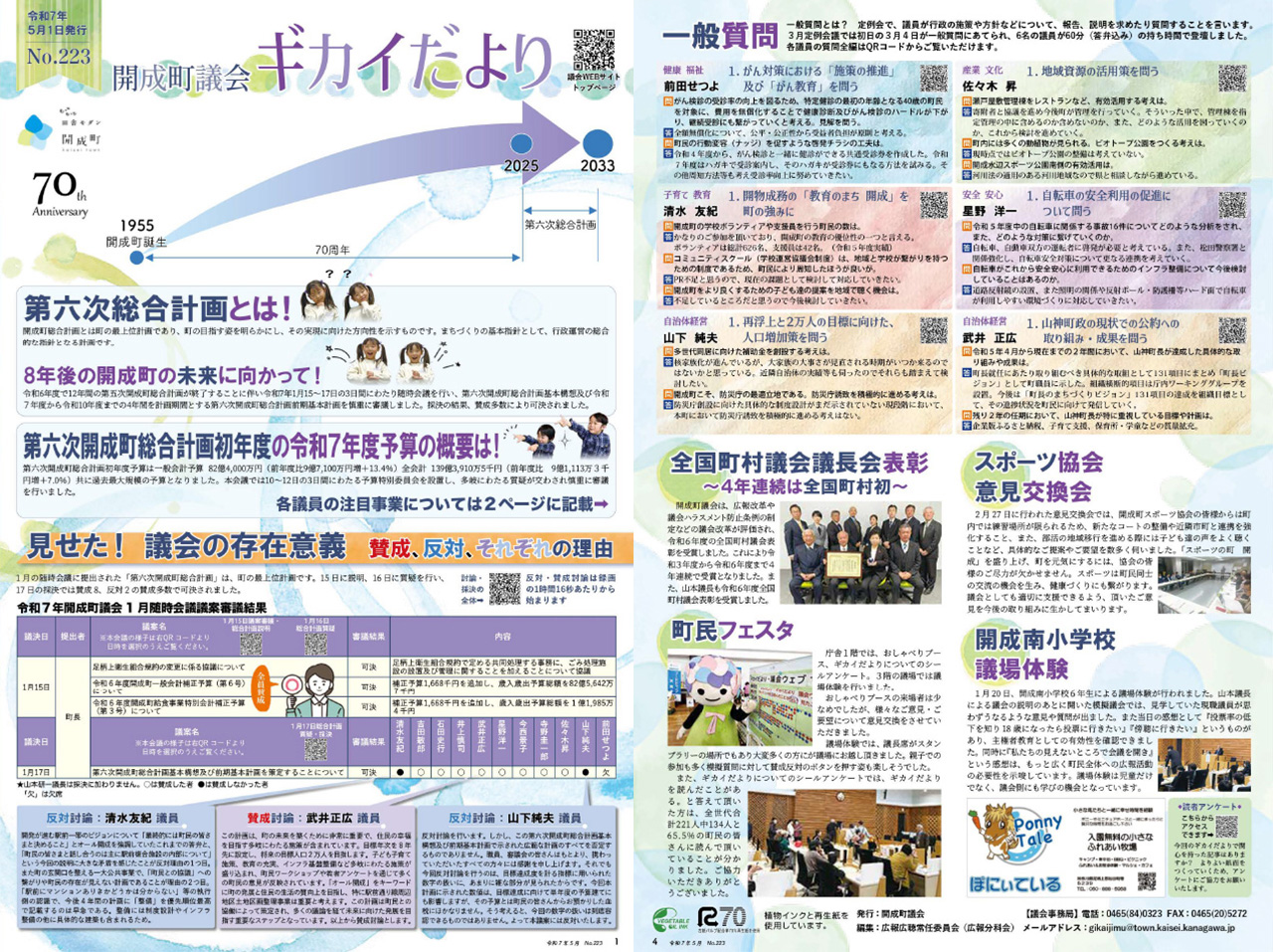 開成町議会ギカイだより223号